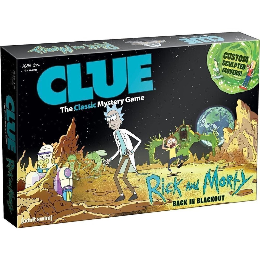 Clue Rick And Morty Classic Board Game Adult Swim Back In Blackout Sealed NIB